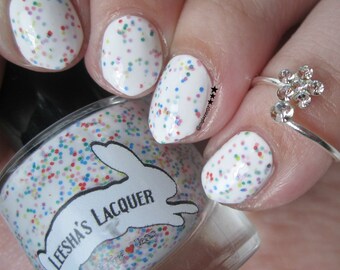 Fruity O's Cereal - Foodie's Paradise Collection - Full Size or Mini Rainbow White Crelly Nail Polish