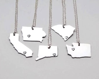 State Necklace - ANY City - Personalized Necklace - State Jewelry - State Charm