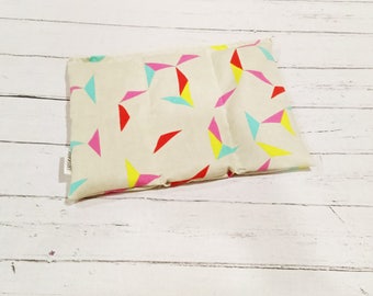 Aromatherapy Heating Pad - Geometric Patterned Rice Pack, Flax Seed Cold Therapy Pillow