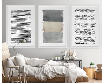 Large Abstract Art, Abstract Art, Painting Set, Gray Wall Art, Abstract Watercolor, Extra Large Print, Large Abstract Print,Abstract Artwork