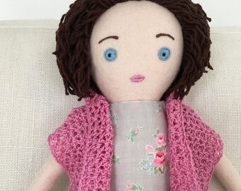 One-of-a-kind handmade cloth doll: Marietta
