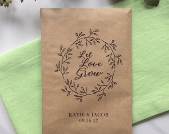 50 Let Love grow - Seeds Favor Bags - Wedding Favors