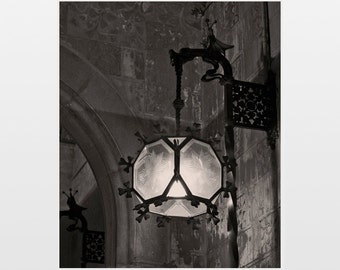 Fine art photography, Art Nouveau lamp, Lamp wall art, architectural print, Barcelona, Art Nouveau print
