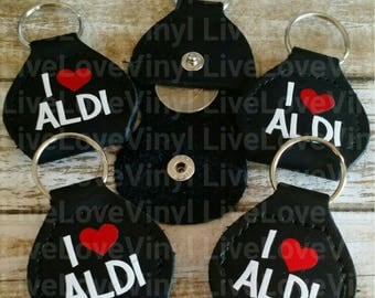 Aldi Quarter Keeper, Aldi Quarter Holder, Aldi KeyChain, Quarter For Shopping Cart. Split Ring To Attach To Keys or Shopping Bag.