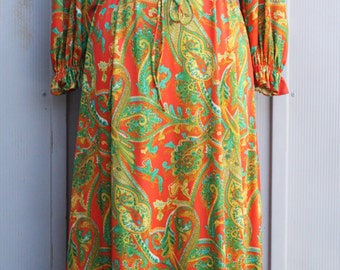 Vintage Gypsy Dress - Edwardian Inspired Bohemian Maxi Dress - Long Sleeve Hippie Dress - Boho Corset Dress - 70s Psychedelic Dress - 1970s