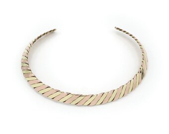 Vintage Mexico Choker Necklace, Copper, Brass