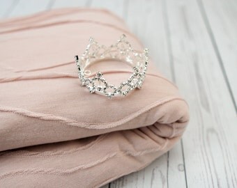 RTS Newborn Photography Fabric Backdrops Blush Pink Set with Newborn Crown with Rhinestones Princess Newborn Photography Props Newborn Crown