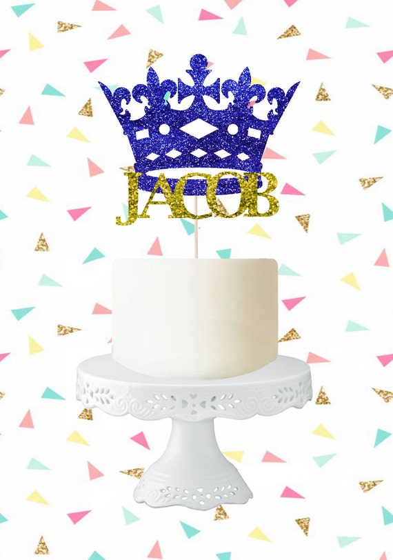 Royal Prince Cake Topper Custom Glitter Name Cake Topper Royal