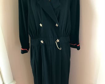1990s Vintage Boat Grunge Stewardess Dress with Chain