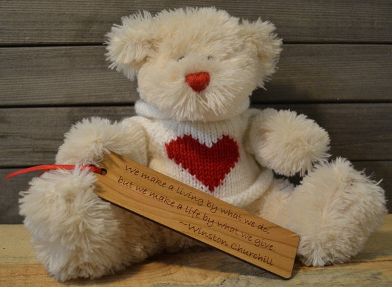 MAKE-A-DIFFERENCE BOOKMARKS: See list in photos for choices! Each one is engraved on cherry wood, and can be personalized!