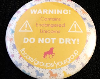 Unicorn Laundry Magnet | Warning! Contains Endangered Unicorns! | Washer & Dryer Magnet | Lula Laundry Instructions Magnet | Do Not Dry