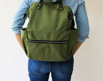 olive green diaper bag backpack