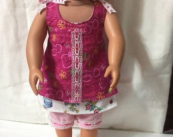 A "Strawberry Garden" Sundress for American Girl or other 18" Doll