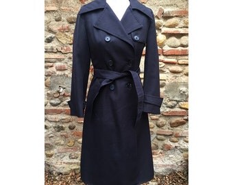 1970s french wool fitted TRENCH coat // size eu 38- uk 10- us 6