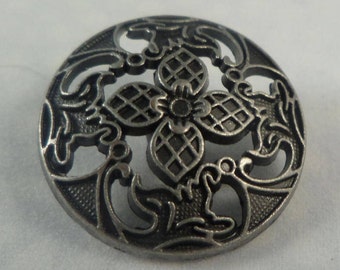 metal buttons, 23mm buttons, filigree buttons, gun metal colour, shank buttons, decorative buttons, metal alloy buttons pack of 10
