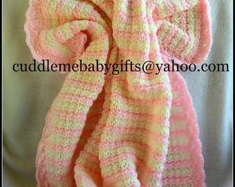 Baby Shower Handmade Crochet Baby Blanket baby blue Grey White Baby Afghan Baby Shower Gift Baby Girl