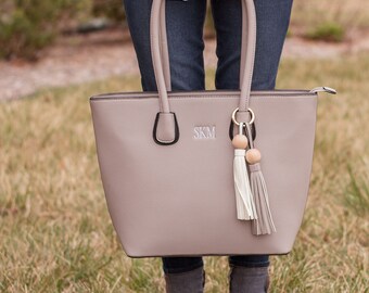 Monogrammed Faux Leather Purse | Monogrammed Handbag | Structured Purse | Monogrammed Purse | Gift for Her | Monogrammed Gift | The Savannah