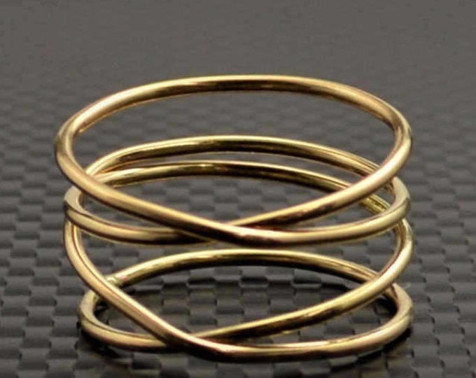 Criss Cross Ring, Gold Filled Ring, Crossover Ring, Wraparound Ring, Cross Ring, Wrap Ring, 14k Gold Filled, Alari, Gold Wrap Ring, 2 Wrap