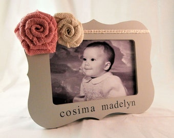 Personalized picture frame baby girl first birthday gift girl