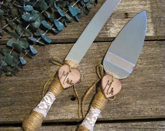 Custom wedding cake knife, wedding cake cutter, cake cutting set, mr and mrs cake knife, cake serving set, wedding serving set, lace wedding