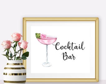 PRINTABLE wedding signs, Cocktail bar sign, Bridal shower sign, bridal shower decorations, Bachelorette party decorations, Wedding bar sign