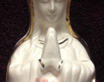 Vintage Virgin Mary/Madonna, Music Box, Vintage Music Box, Porcelain Music Box, Praying Music Box