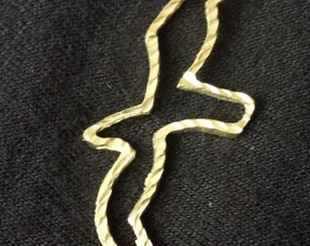 Vintage Seagull - Dove - Bird - Spirit 14k Gold Charm 1.2 grams