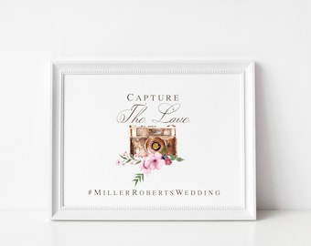 Wedding Hashtag Sign | Instagram Wedding Sign | Rustic Wedding Sign | Social Media Wedding Sign |NO FRAME,Style #2171