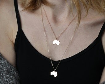 Small Country Rose Gold Australia Necklace, Brazil Necklace, Guatemala Necklace, Mexico Necklace, England Necklace, Germany Jewelry Gold