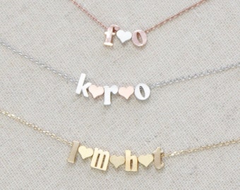 Initial Necklace | Couple's Necklace | Mommy and Me Necklace | Wedding Gift | Anniversary | Personalized | Children | Mothers Day Gift
