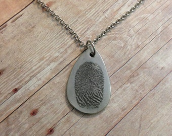 Actual Fingerprint Necklace - Fingerprint Pendant - Fingerprint Jewelry - Thumbprint Pendant - Mothers Day Gift - Custom Print Necklace