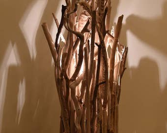 Driftwood floor lamp,driftwood decor,lighting,wood lamp,beach decor,,coastal home decor,nautical decor, driftwood sculpture,wedding decor