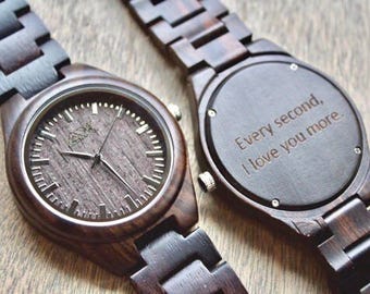 Wood Watch FREE Engraving, Wooden Watch, Gift for Him, Mens Wood Watch, Wooden Watches, Wedding Gift, Mens Watch, Wood Watch, Groomsmen Gift