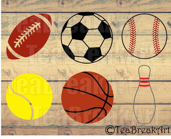 All Sports Cutting Files SVG PNG EPS Digital Monogram Clipart