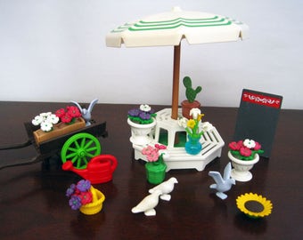 Playmobil Flower Market Stand #5343 – Incomplete Vintage Geobra Playmobil Victorian Theme