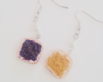 Peanut Butter & Jelly Sandwich Charm Earrings