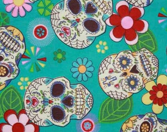 Cloth Pad | Cloth Menstrual Pad | CSP | Reusable Cloth Pad | 6, 8, 9, 10, 11 or 12 inch Custom Order | Day of the Dead Aqua Cotton