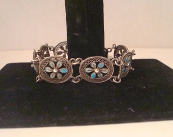 Vintage sterling and enamel bracelet