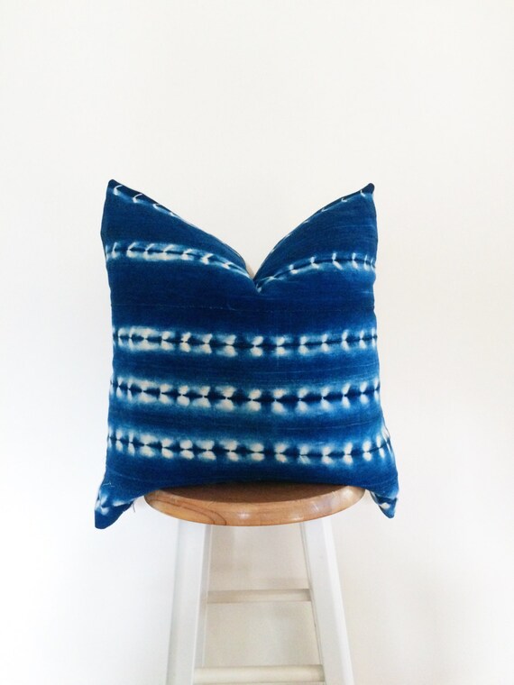 Items similar to Authentic African Indigo Textile Pillow Cover with