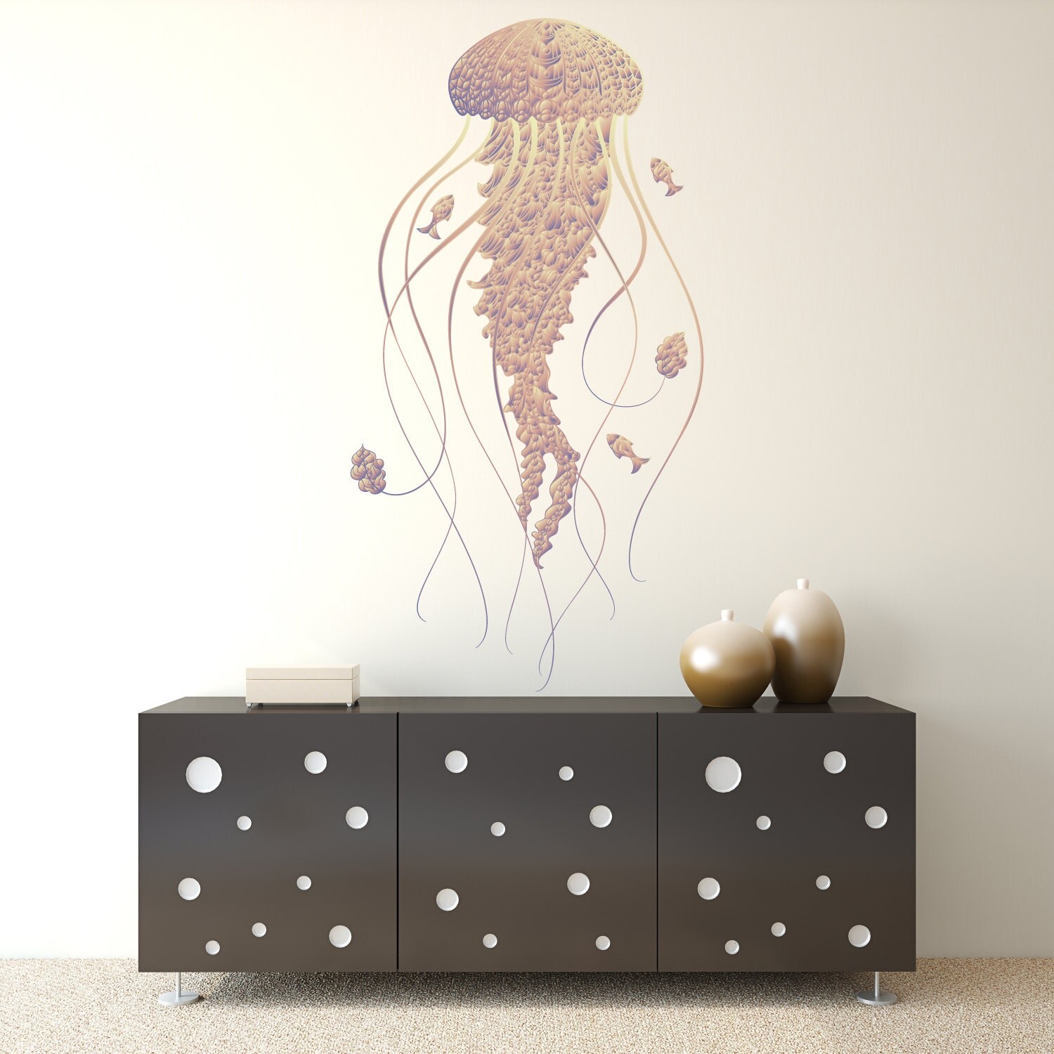 Jellyfish Wall Decal Sticker / Colorful Jellyfish Wall Decal