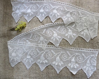Crochet Lace, handmade lace, crochet trim edging, antique lace trim, vintage crochet trim, crochet lace trim, embroidery lace, lace trim