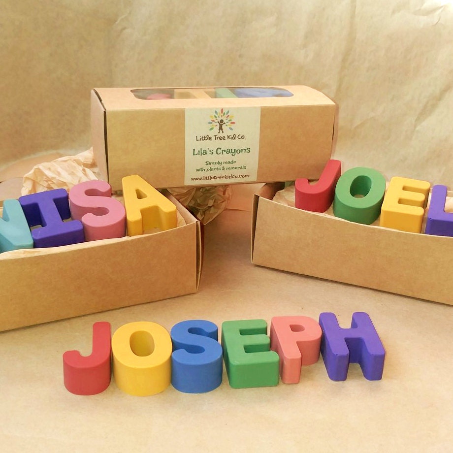 4 Letter - Earth Friendly Name Crayons! Gift Ready Box with ... 4 Letter - Earth Friendly Name Crayons! Gift Ready Box with ...
