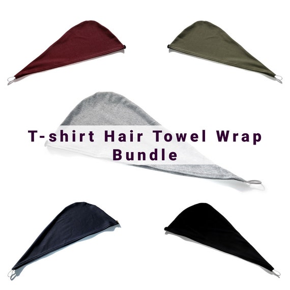 Tshirt Hair Towel Wrap Bundle That Protects Hair by BreezyTee