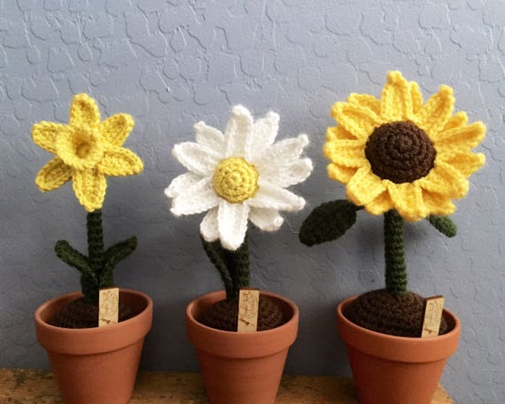 Crochet Flower crochet sunflower crochet daffodil crochet