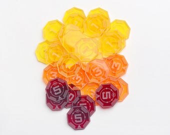 Coup Game ISK Tokens / Work Perfectly With Games Like Coup - 36 Piece Set With Storage Bag (TK0010)