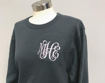 plaid monogram sweatshirt