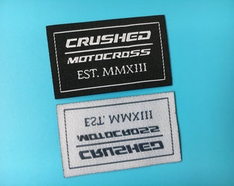 300 Custom IRON On Woven Label, Woven Labels Iron On, Custom clothing labels, Iron Label, Custom Hotfix Fabric Label, Heat-Adhesive Label