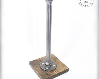 Vintage Industrial Paper Towel Holder- Steampunk Decor- Pipe Fitting Design- Housewarming Gift- Rustic Kitchen Decor