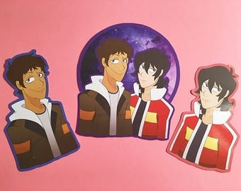 Set of 3 Voltron Legendary Defender Hand-Cut Stickers, Keith and Lance