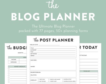 SALE! 50% OFF | Blog Planner, Printable planner, Blog Organizer, Blogging Planner, pdf, Letter sized, 77 pages, blogger planner printable